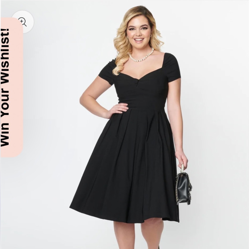 Unique vintage midge dress black dress XL